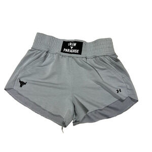 Under Armour Gray Iron Paradise Project Rock Athletic Shorts Women's M